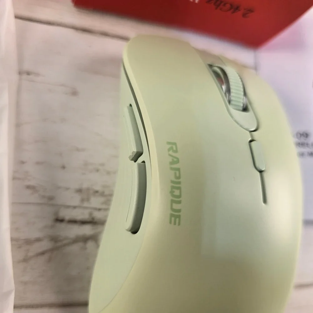 NEW Rapique R09 Dual-Mode Wireless Mouse Bluetooth 2.4GHz Silent Green Ergonomic